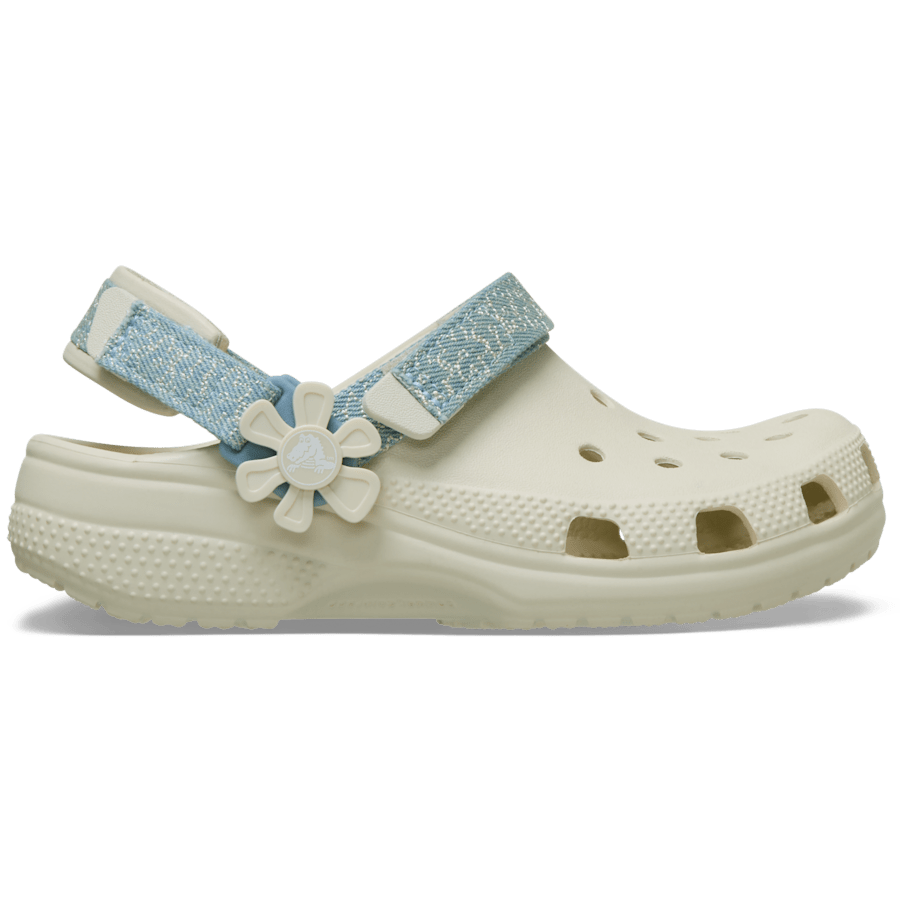 Kids’ Classic Denim Flower Adjustable Backstrap Clog