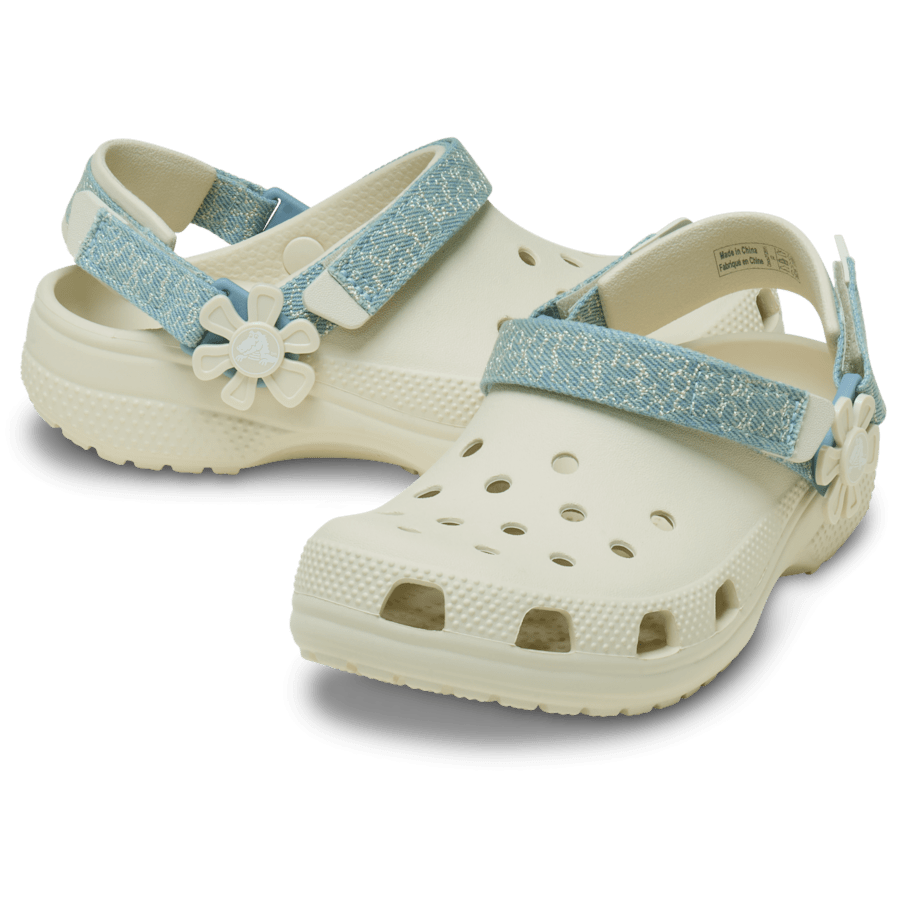 Kids’ Classic Denim Flower Adjustable Backstrap Clog - Image 2