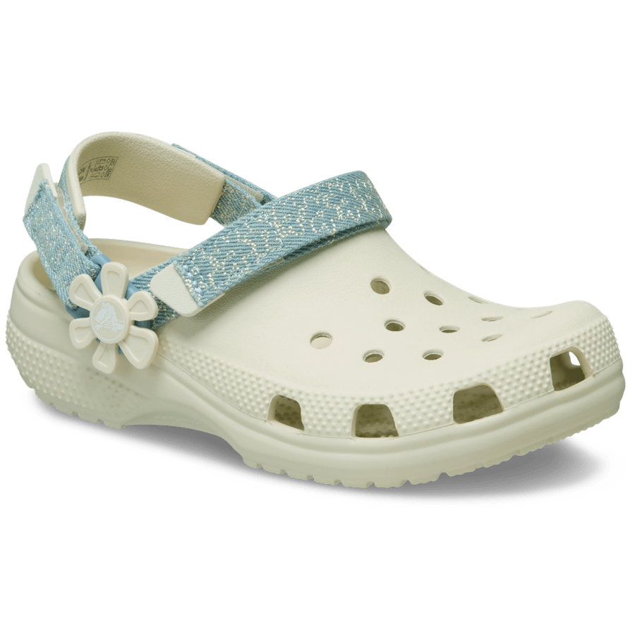 Kids’ Classic Denim Flower Adjustable Backstrap Clog - Image 5